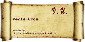 Verle Uros névjegykártya